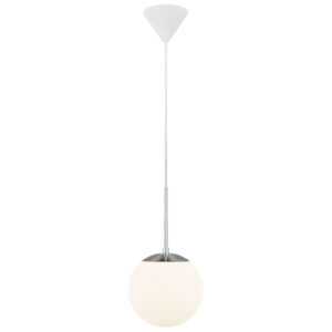 Nordlux Opálově bílé skleněné závěsné světlo Cafe 20 cm