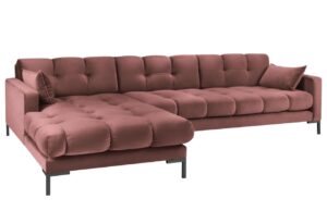 Micadoni Sametová rohová pohovka Mamaia 293 cm