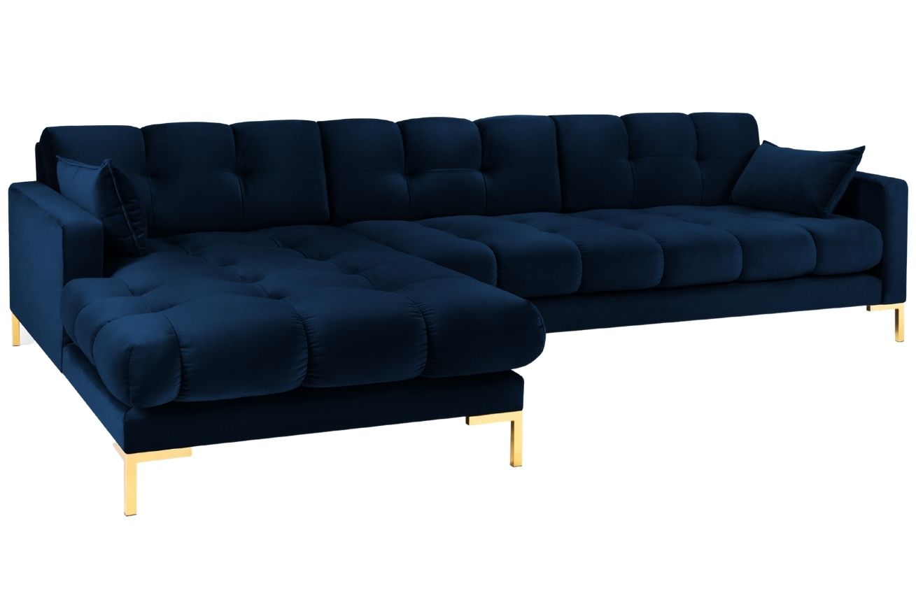 Micadoni Sametová rohová pohovka Mamaia 293 cm