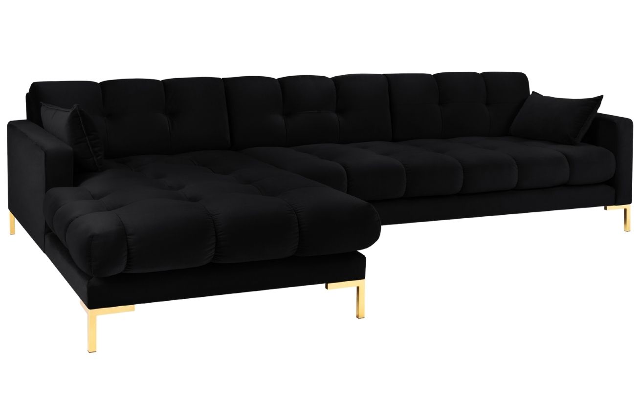 Micadoni Sametová rohová pohovka Mamaia 293 cm