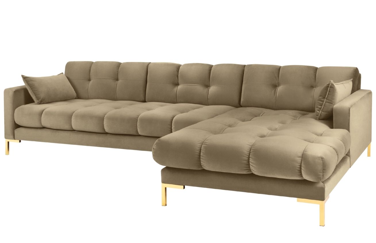 Micadoni Sametová rohová pohovka Mamaia 293 cm