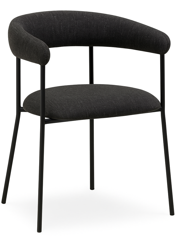 ​​​​​Dan-Form Černá látková jídelní židle DAN-FORM Plenti s černou podnoží