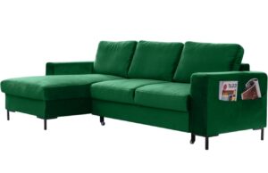 Miuform Sametová rozkládací pohovka Lofty Lilly 236 cm