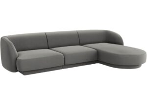 Micadoni Sametová rohová pohovka Miley 255 cm