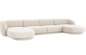 Micadoni Sametová rohová pohovka Miley 330 cm