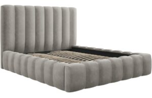 Micadoni Sametová postel Kelp 180 x 200 cm s úložným prostorem