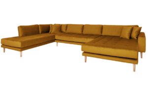 Nordic Living Sametová rohová pohovka Limo 370 cm