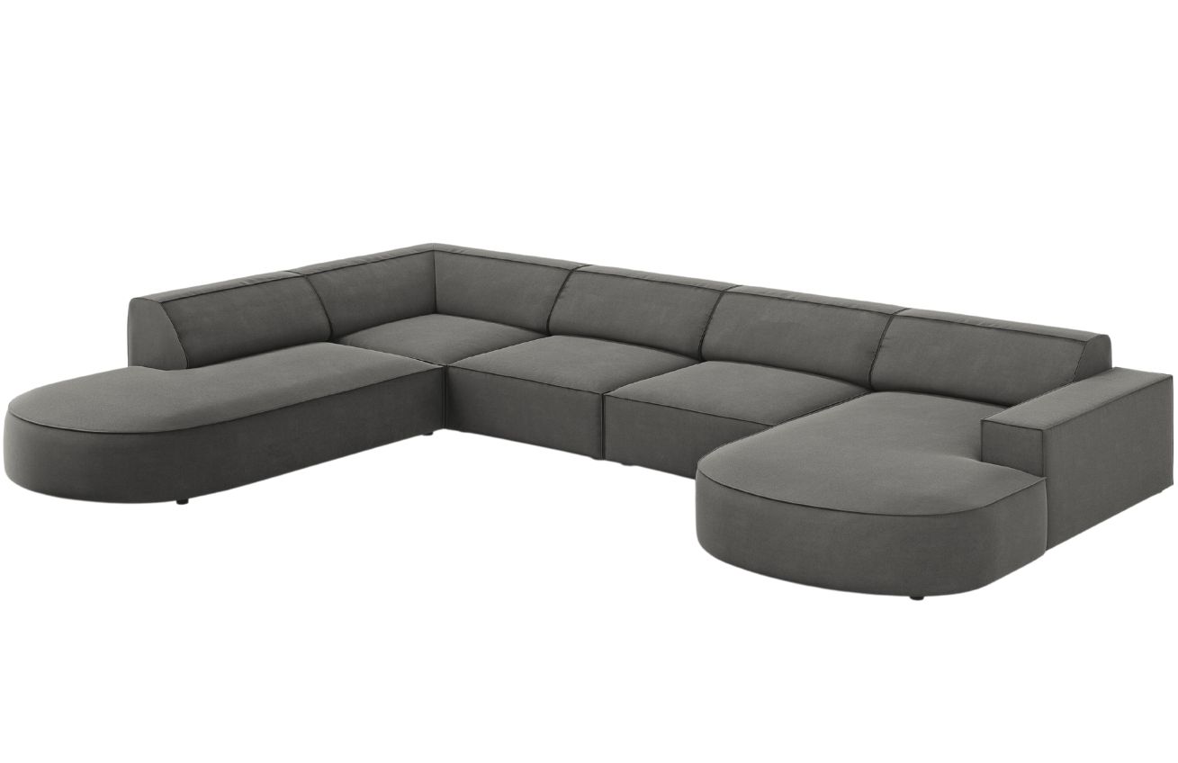 Micadoni Sametová rohová pohovka Jodie 364 cm