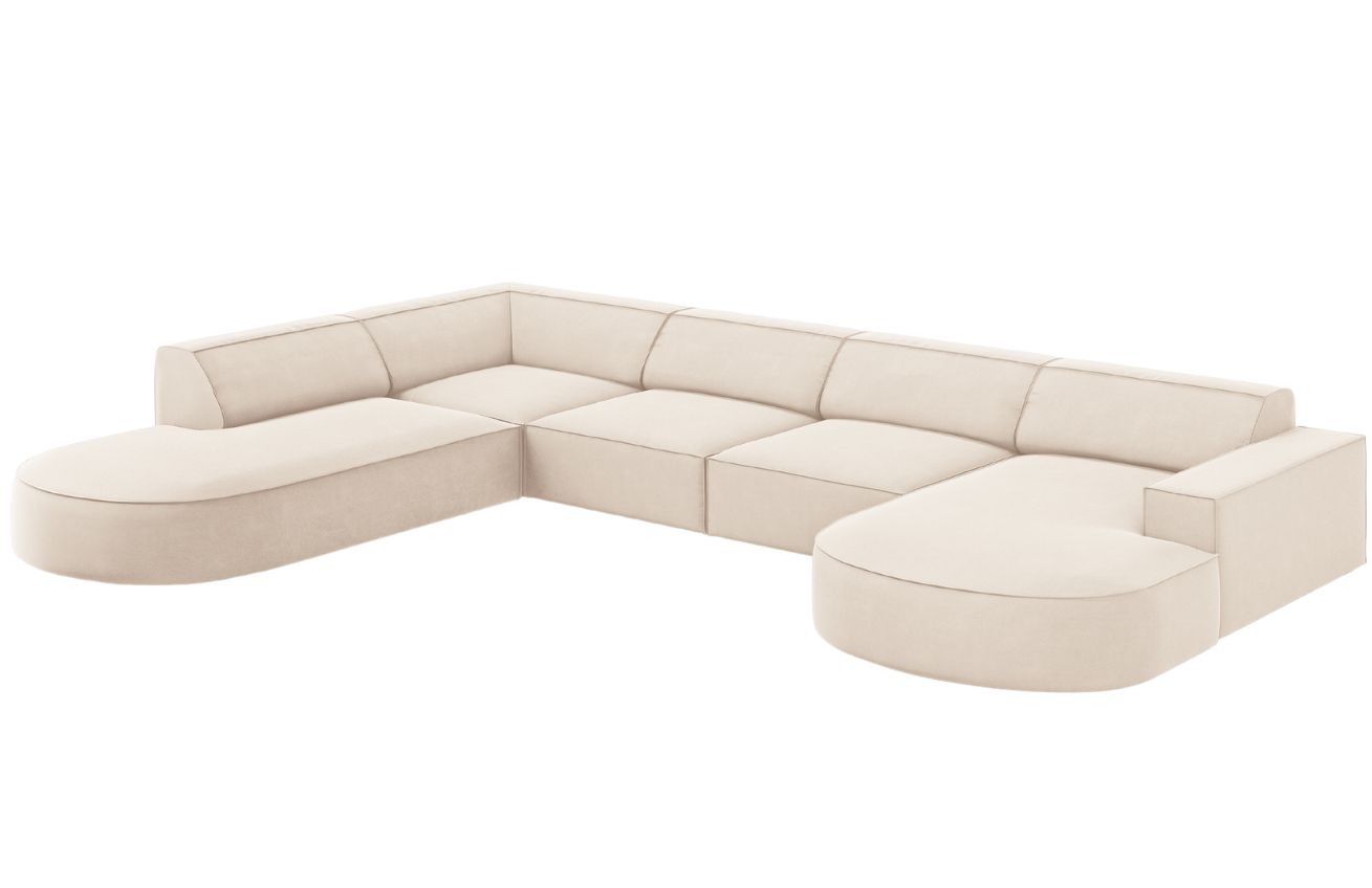 Micadoni Sametová rohová pohovka Jodie 364 cm