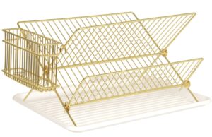 Present time Zlatý kovový odkapávač Helgia 37 x 23 cm