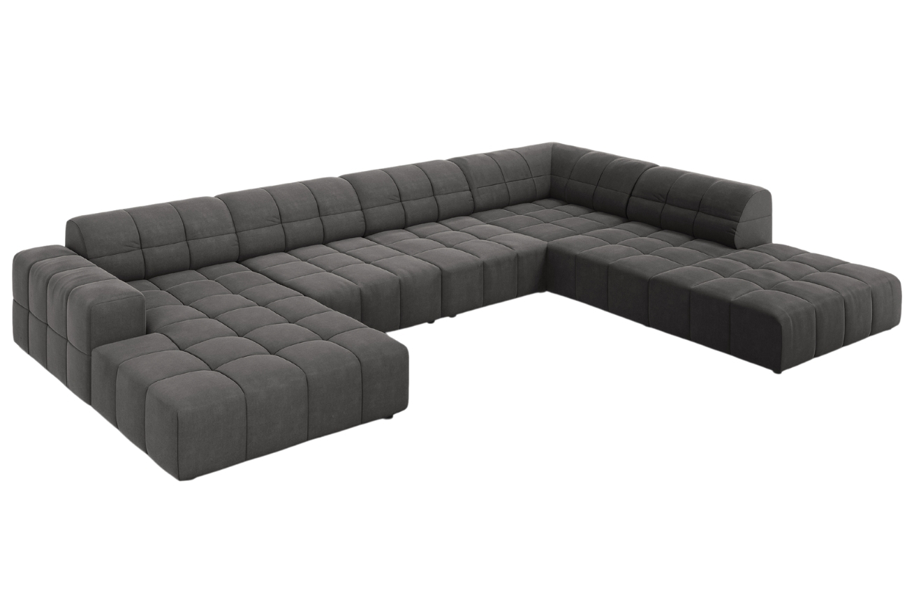 Cosmopolitan Design Sametová rohová pohovka Chicago 364 cm