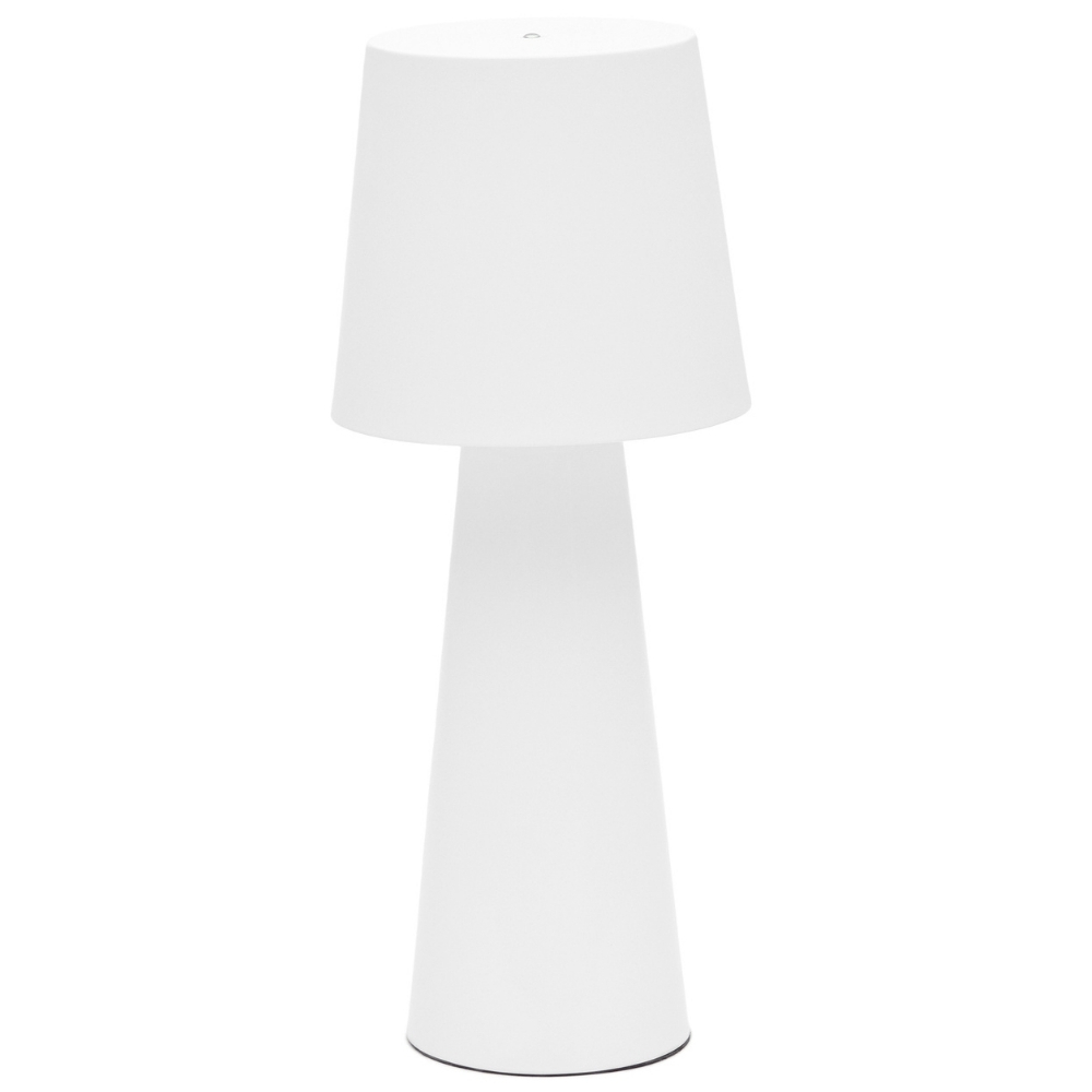 Bílá kovová zahradní stolní LED lampa Kave Home Arenys M