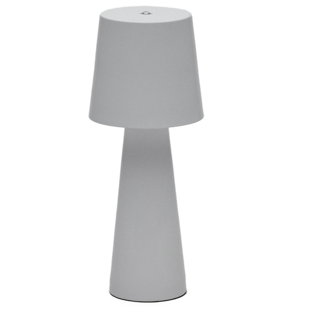 Šedá kovová zahradní stolní LED lampa Kave Home Arenys S