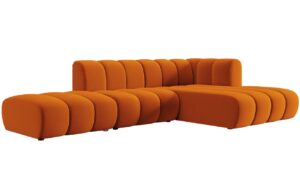 Micadoni Sametová rohová pohovka Lupine 294 cm