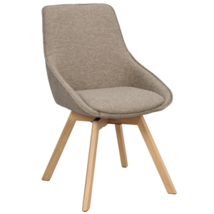 Tmavě béžová otočná jídelní židle ROWICO ALISON s přírodní podnoží