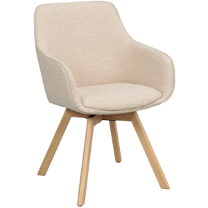 Béžové otočná jídelní židle ROWICO ALISON s přírodní podnoží