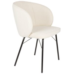 White Label Bílá čalouněná jídelní židle WLL JOA