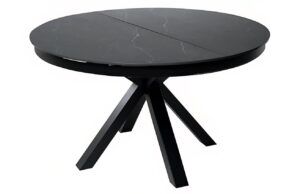 Černý rozkládací jídelní stůl Somcasa Zuri 130/180 x 130 cm