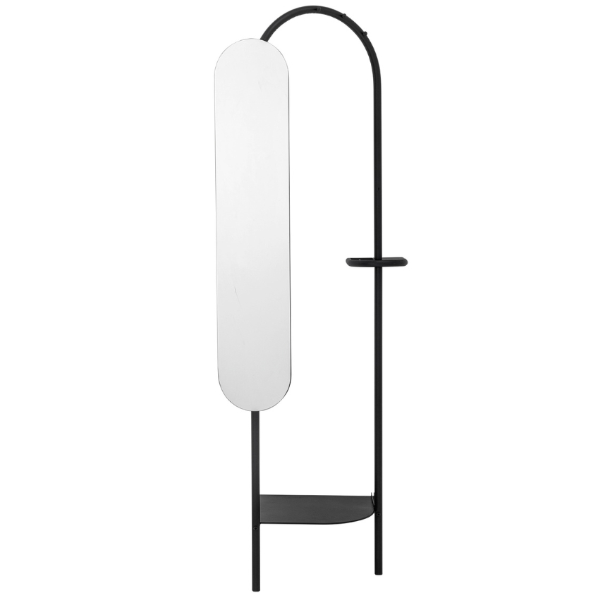 Bloomingville Kovový věšák se zrcadlem Belen