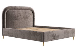 Maison de Rêve Hnědá čalouněná dvoulůžková postel MIJA 180 x 200 cm s úložným prostorem