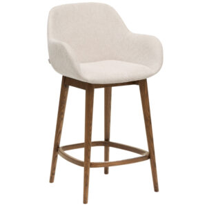 Béžová barová židle Kave Home Konna 65 cm s tmavou podnoží