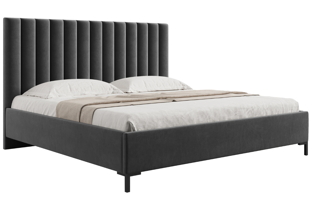 Micadoni Sametová postel Allison 180 x 200 cm s úložným prostorem