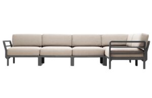 Nardi Béžová zahradní rohová pohovka Maximo se šedou podnoží 345 cm