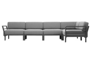 Nardi Šedá zahradní rohová pohovka Maximo se šedou podnoží 345 cm