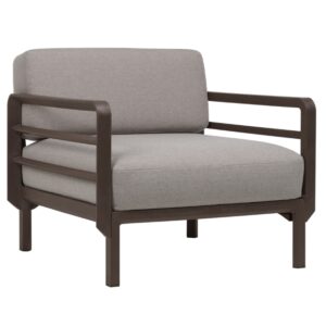 Nardi Šedé zahradní křeslo Maximo Poltrona s hnědou podnoží