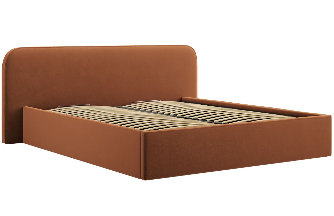 Micadoni Sametová postel Elizabeth 160 x 200 cm s úložným prostorem