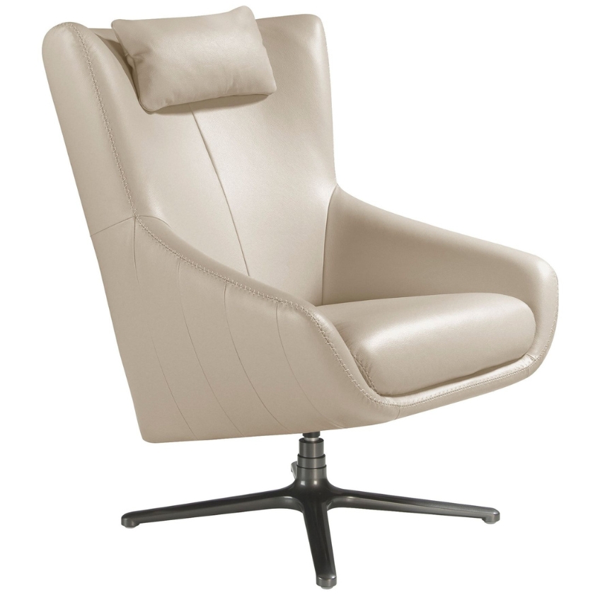 Béžové kožené otočné křeslo Angel Cerdá No. 5090