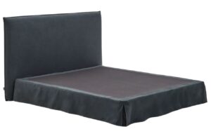 Antracitově šedá dvoulůžková postel s čelem Kave Home Jaira 180 x 200 cm