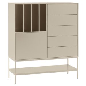 Vysoká krémová komoda Teulat Platt 120 x 45 cm