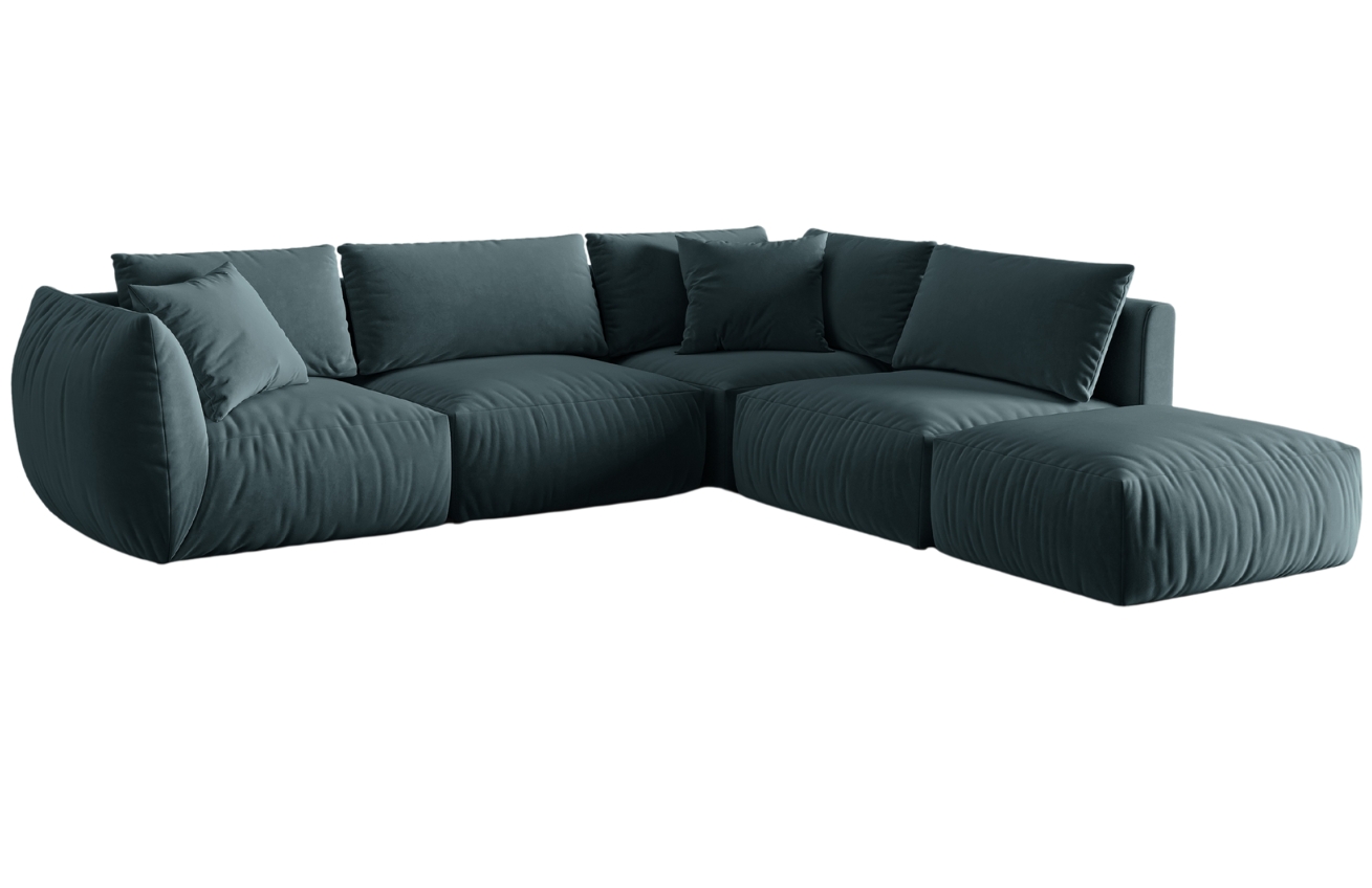 Micadoni Sametová rohová pohovka Chris 295 cm