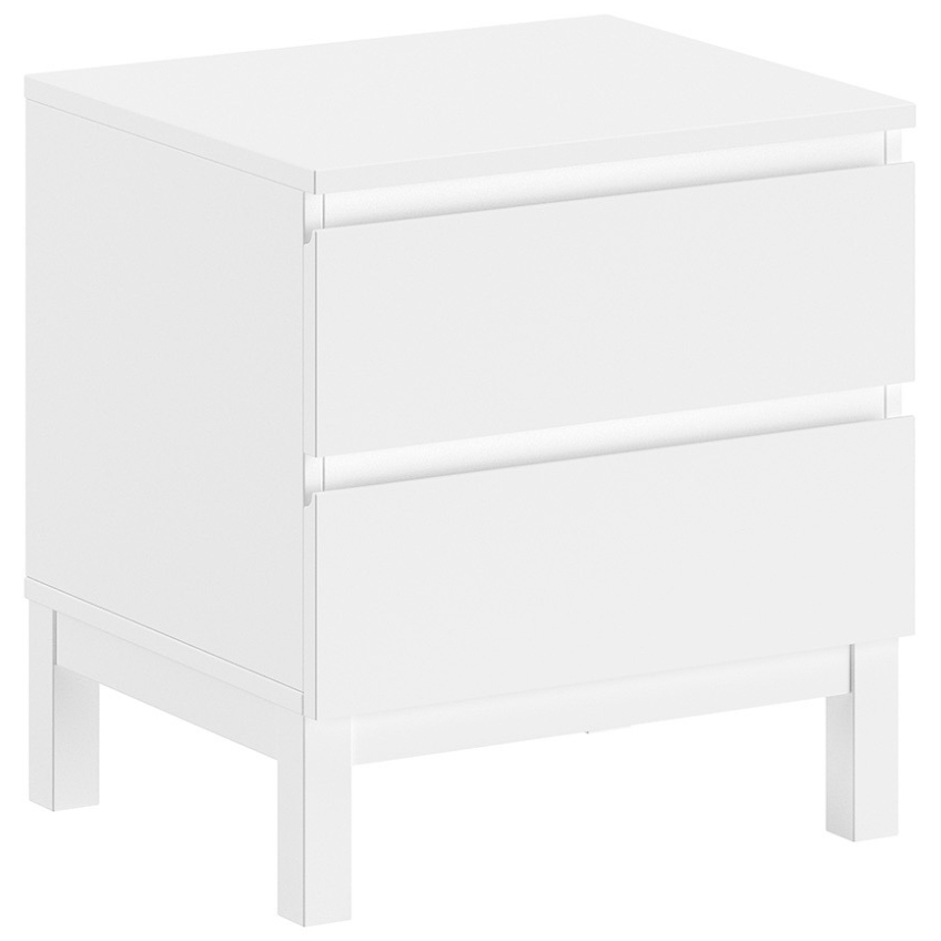 Bílý dřevěný noční stolek Vipack Eva 50 x 45 cm