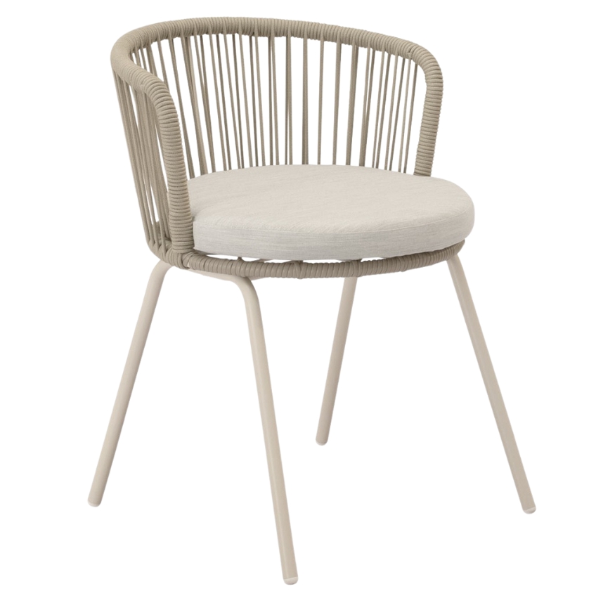 Somcasa Béžová kovová zahradní židle Vilma