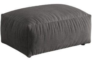 Micadoni Šedá sametová podnožka Martina 95 x 65 cm