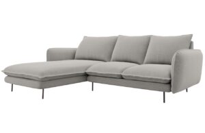 Cosmopolitan Design Světle šedá čalouněná rohová pohovka Vienna 225 cm