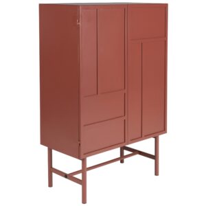 White Label Červená kovová komoda WLL DAVIS 70 x 35 cm