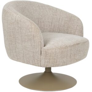 White Label Béžové čalouněné otočné křeslo WLL RENATE