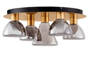 Nova Luce Kouřově šedé skleněné stropní LED světlo Voi 57 cm