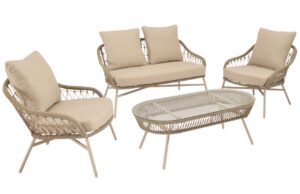 Somcasa Béžový zahradní set pohovky