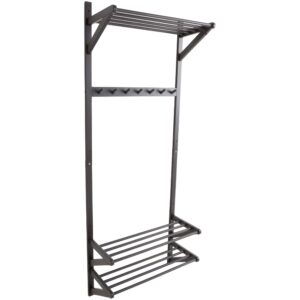 Jotex Černý dřevěný nástěnný věšák COLE 190 x 75 cm