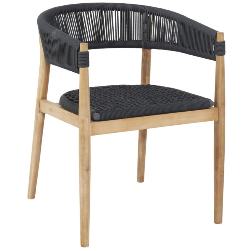 Micadoni Antracitově šedá zahradní židle Miara s výpletem