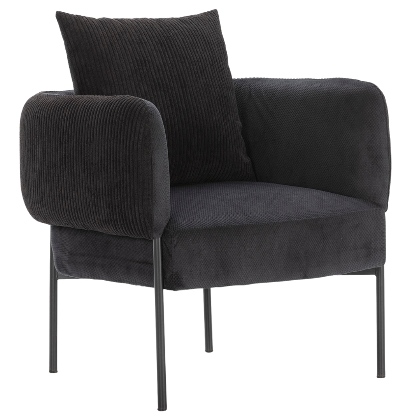 Marckeric Černé čalouněné křeslo Aruni