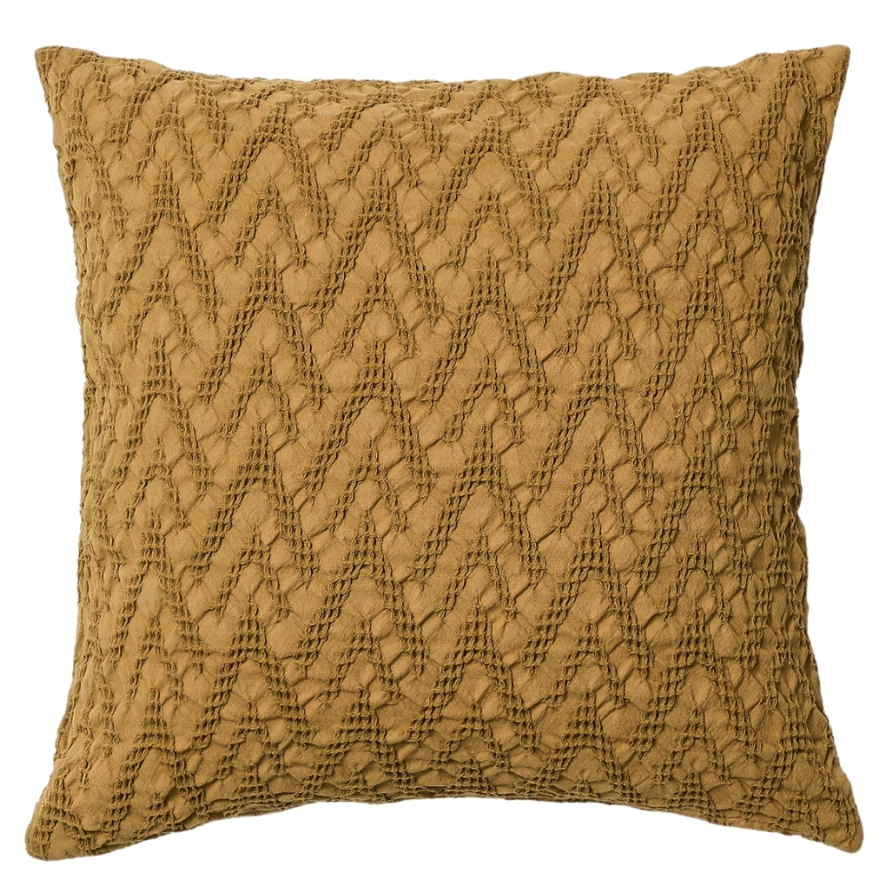 Kave Home Hořčicově žlutý bavlněný povlak na polštář Evone 50 x 50 cm