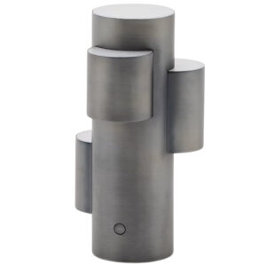 Kave Home Tmavě šedá kovová nabíjecí LED lampa Adrina