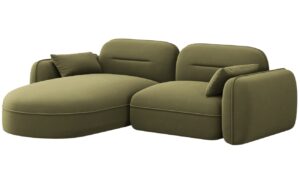 Cosmopolitan Design Zelená sametová rohová pohovka Sydney 230 cm