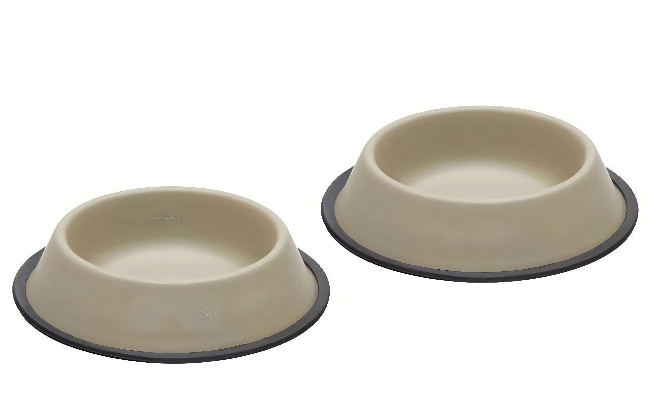 Kave Home Set dvou béžových nerezových misek Dalitso 21 cm