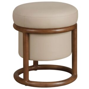 Angel Cerdá Béžový koženkový taburet No. 5176
